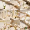 Wholesale Waterproof Cross Pendant Necklace For Women In 304 Stainless Steel With Zircon Inlay, 18K Gold Plated, 0.03µm Cable Chain