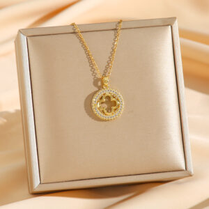 8192 gold hollow four-leaf clover