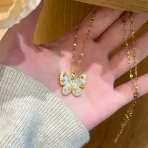 D159 Gold Full Diamond Big Butterfly