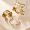 Wholesale Golden Stainless Steel Open Hand Bracelet Style Geometric Pattern High-End Feelings Jewelry Accessories