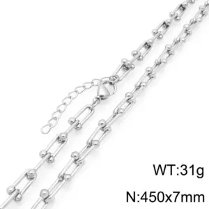 Steel Color Necklace KN298007-Z