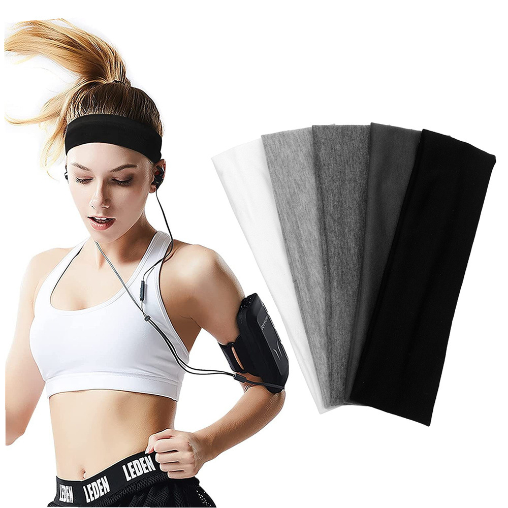 Wholesale European and American yoga elastic headband sports fitness hair band candy hair band elastic non-slip headband solid color hair band