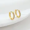 Wholesale PVD Coated 18K Gold Platinum Real Gold Plated Solid Color 304 Stainless Steel Elegant Simple Style Waterproof Non Tarnish Hoop Earrings