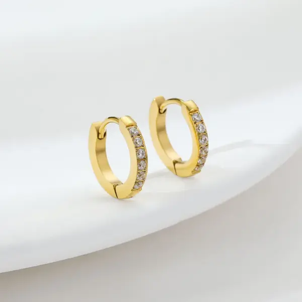 Wholesale PVD Coated 18K Gold Platinum Real Gold Plated Solid Color 304 Stainless Steel Elegant Simple Style Waterproof Non Tarnish Hoop Earrings