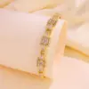 Wholesale Geometric Electroplated Copper Bangle For Women With Zircon Inlay And Water Plating Gold Process