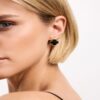 Wholesale Electroplated copper and gold-plated light luxury four-leaf clover stud earrings, versatile earrings for commuting