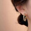 Wholesale Broken silver-niche light luxury design hoop earrings plain hoop unique temperament explosion high-end earrings