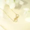 Wholesale Jewelry Simple Style Classic Style Love Infinity 304 Stainless Steel Copper Zircon 18K Gold Plated Pendant Necklace Cable Chain
