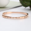 Wholesale 18k Rose Gold Roman Numerals Bracelet Women's Light Luxury Simple Titanium Steel Bracelet Tanabata Valentine's Day Gift for Girlfriend