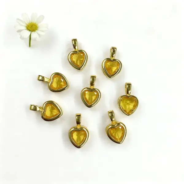 oly-dc92ff15d67986ba6f93a94fb28e0342 Wholesale 18K Gold Plated Copper Color Retention Zircon Heart-Shaped Birthstone Pendant DIY Jewelry Hanging Water Plated Imitation Gold Geometric