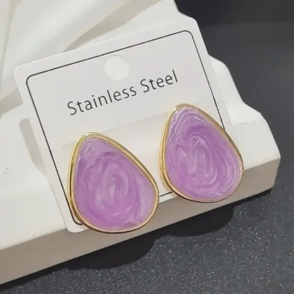 Wholesale Water Droplets Stud Earrings For Women In 304 Stainless Steel With Waterproof Non Tarnish Golden Water Plating
