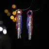 Wholesale 1 Pair Retro National Flag Plating Inlay Copper Rhinestones Silver Plated Drop Earrings