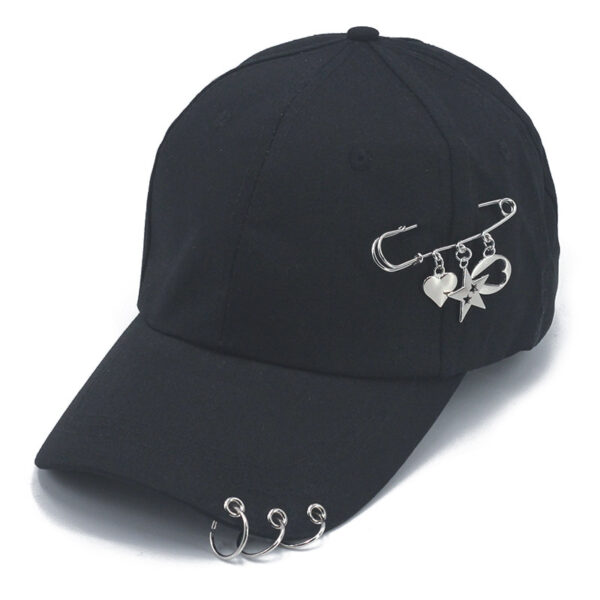 oly-dcbbdde449699cfa8bc827065c06c74a Wholesale style personalized chain iron ring baseball cap versatile student Korean style curved brim peaked cap female summer sun hat