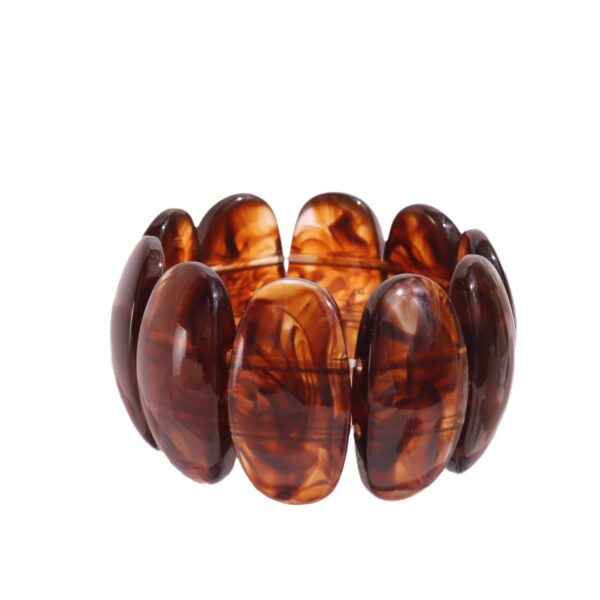 Wholesale Fashionable Amber Pattern Acrylic Bracelet, Exaggerated Geometric Hand-Beaded Pattern Bracelet