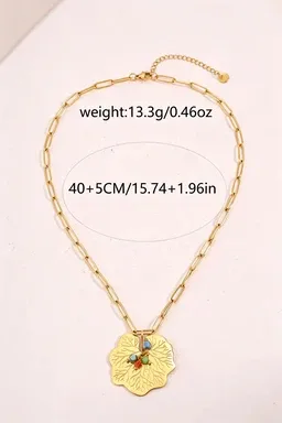 Wholesale Maple Leaf Waterproof Women's Necklace In 304 Stainless Steel With 18K Gold Plated Finish And Zircon Inlay On Box Chain