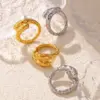 Wholesale PVD Coated Real Gold Plated 18K Gold Geometric 304 Stainless Steel Casual Elegant Modern Style Waterproof Non Tarnish Rings