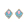 Wholesale Heart Shape Enamel Stud Earrings For Women In Copper Alloy Featuring Copper Posts