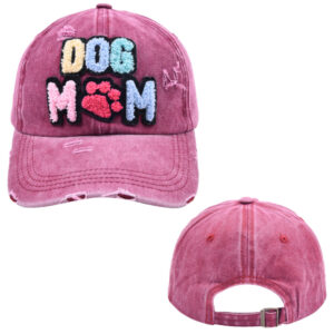 Wine red-DOG MOM baseball cap / Adult style