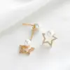 Wholesale Tassel Drop Earrings With Copper Craft And Zirconia Inlay, Featuring 925 Sterling Silver Ear Pins In Simple Style