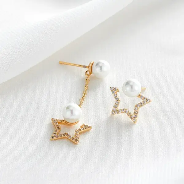 Wholesale Tassel Drop Earrings With Copper Craft And Zirconia Inlay, Featuring 925 Sterling Silver Ear Pins In Simple Style