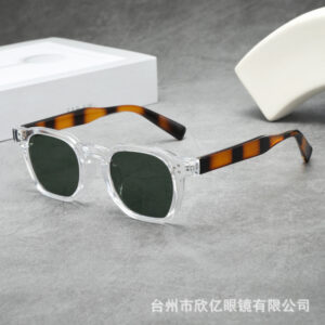 Transparent frame dark green film
