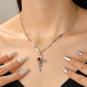 Ancient silver + white k dz-090