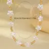 Wholesale Women’s Star Choker Necklace With Waterproof Non Tarnish Copper, Golden Plated Finish And Imitation Pearl Beaded Chain