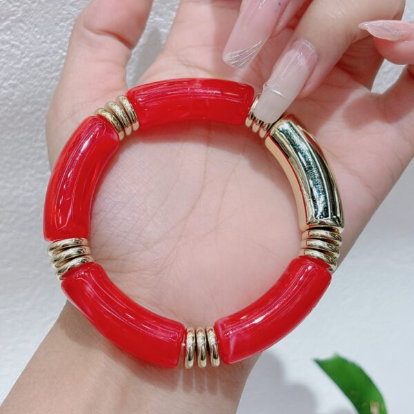 oly-dd2e1e956d932f4884c5d82009ec3244 Wholesale Original Candy Color Curved Tube Bracelet Mixed Wear Couple Classic All-match Bracelet DIY Loose Beads Accessories Women