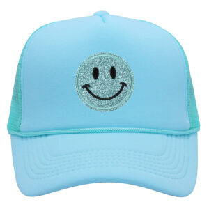 Wholesale Cross-Border American-Style Smiley Face Patch Baseball Cap Cute Casual Versatile Sun Hat Trendy Unisex Trucker Hat Mesh Hat Trendy