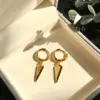 Wholesale Trillion-cut Three-dimensional Earrings For Women In Brass With 18K Real Gold Plated Finish And 0.03µm Coating Thickness