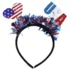 Wholesale American Flag Hair Band For Women In Red Cloth Material, Stylish Commute Hair Accessory For Independence Day