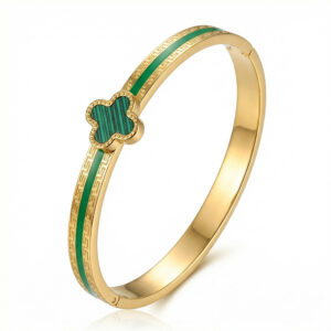Four-flower green epoxy / True gold plating in full-body stainless steel furnace