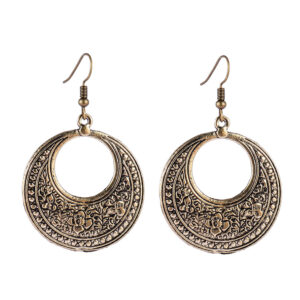 oly-dd5819c45a698ae623b845d9e8511d80 Wholesale European and American Cross-border New Retro Ethnic Totem Pattern Round Hollow Earrings wish Earrings