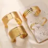 Wholesale Golden Stainless Steel Open Hand Bracelet Style Geometric Pattern High-End Feelings Jewelry Accessories