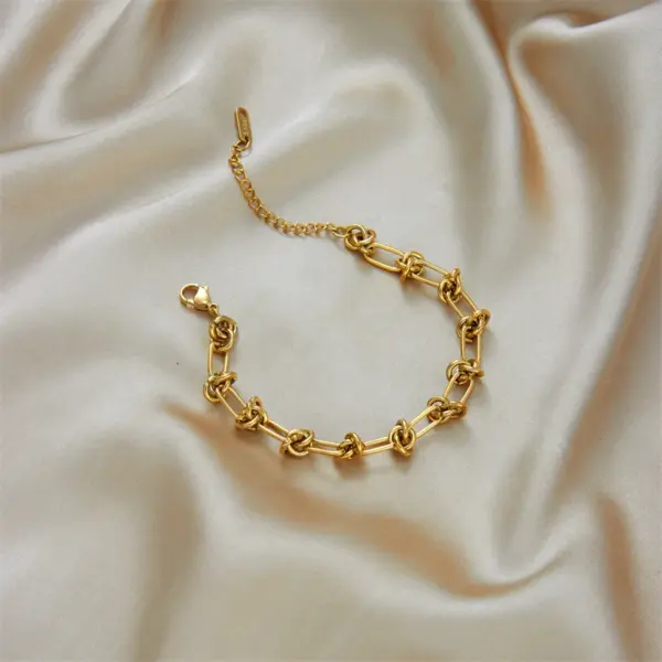 Wholesale PVD Coated Solid Color 304 Stainless Steel Classic Style Waterproof Non Tarnish Bracelets Necklace