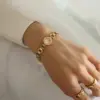 Wholesale PVD Coated Real Gold Plated 18K Gold Geometric 304 Stainless Steel Fashion Waterproof Non Tarnish 304 Stainless Steel Bracelets