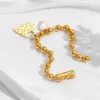 Wholesale Real Gold Plated Heart Shape 304 Stainless Steel Vacation Simple Style Waterproof Non Tarnish Bracelets
