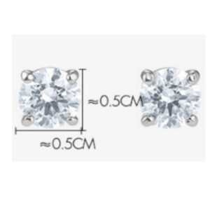 Four prong white gold stud earrings