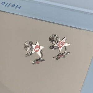 Pink Silver Stars [mosquito coil ear clip]] / One pair