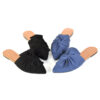 Wholesale Summer Pointed Toe Flat Sandals Ins Lazy Half-Slippers Nubuck Black Mule Slippers