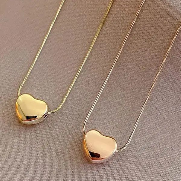 Wholesale Heart Shape Necklace For Women With 18K Real Gold Plated 304 Stainless Steel Featuring PVD Vacuum Plating And Electroplated Gold Finish