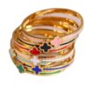 Wholesale Stainless steel electroplated gold stainless steel bracelet, colorfast jewelry, four-leaf clover epoxy resin titanium steel bracelet