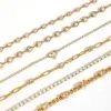Wholesale Niche High-end Jewelry 18K Gold Plated 304 Stainless Steel Vacuum Electroplated Rhinestone Geometric Heart Zircon Waterproof Non-fading Bracelet For Women