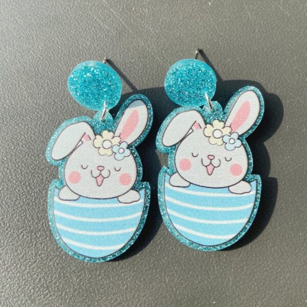 Wholesale Easter egg earrings earrings female personality simple floral rabbit acrylic earrings earrings