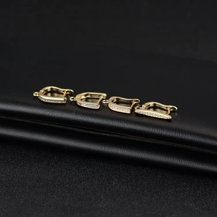 Wholesale Paper Clip Earrings For Women With Copper Posts, Electroplated And 14K Real Gold Plated Featuring Zircon Inlay