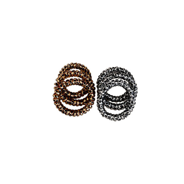 Wholesale Gold and Silver Leopard Print Phone Ring ins Simple Hair Rope Hair Ring Women's Large Telephone Line Hair Ring Hair Accessories