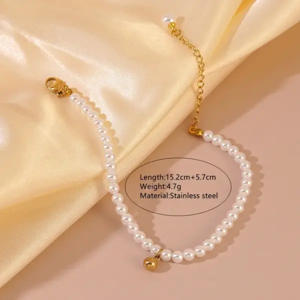 Wholesale 304 Stainless Steel Plastic Irregular Geometric Heart Shape PVD Coated 18K Real Gold Plated Wedding Vacation French Style Beaded OT Clasp Toggle Clasp Closure Lobster Trigger Clasp Closure Gold Bracelet Bracelets