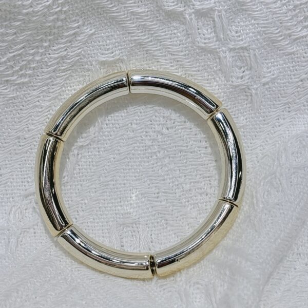 Wholesale Fashion Creative Tube Beads Elastic Bracelet Acrylic Double Color Curved Tube Round Tube Bracelet