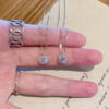 Wholesale Small Square Diamond Flash Diamond Necklace Female Niche Design Sense Light Luxury Elegant Simple Clavicle Chain High Sense Internet Celebrity Cold Style