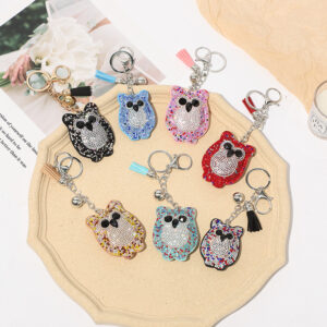 oly-de2ad71c30ef94eee5d17bd0fc839f7b Wholesale Cartoon owl rhinestone keychain fashion bag tassel pendant animal key accessories factory direct